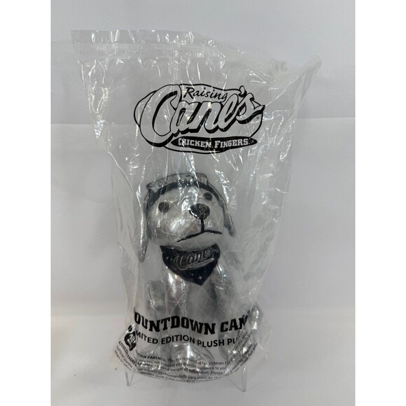 Raising Canes Countdown Cane Plush Puppy Dog Stuffed Animal New Years 2023 NEW - Picture 1 of 5